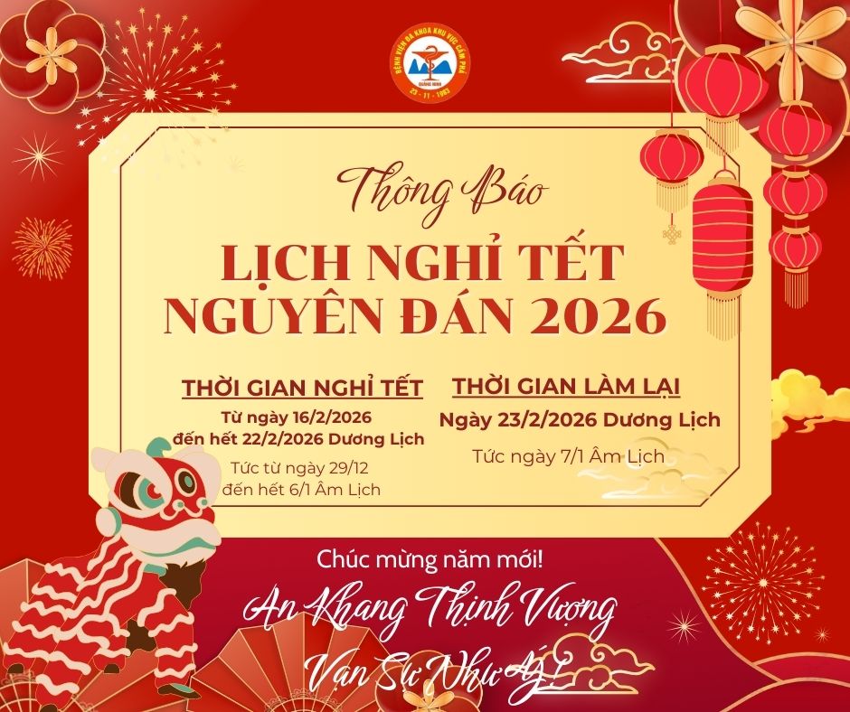 THÔNG BÁO LỊCH NGHỈ TẾT NGUYÊN ĐÁN BÍNH NGỌ - NĂM 2026