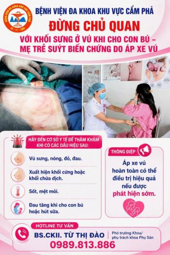 ĐỪNG CHỦ QUAN VỚI KHỐI SƯNG Ở VÚ KHI CHO CON BÚ – MẸ TRẺ SUÝT BIẾN CHỨNG DO ÁP XE VÚ
